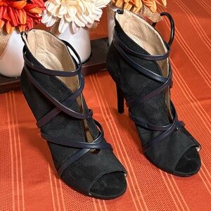 Elegant Black Strappy Women's Heels